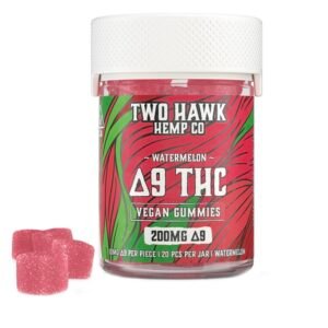 VEGAN DELTA 9 THC GUMMIES – WATERMELON – TWO HAWK EXTRACTS