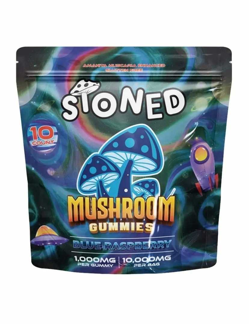 Blue Raspberry STONED Amanita Muscaria Mushroom Gummies 10000MG 10CT