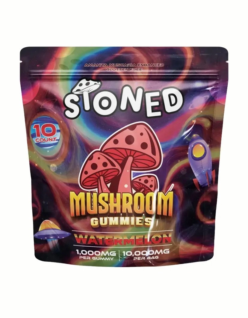 Watermelon STONED Amanita Muscaria Mushroom Gummies 10000MG 10CT